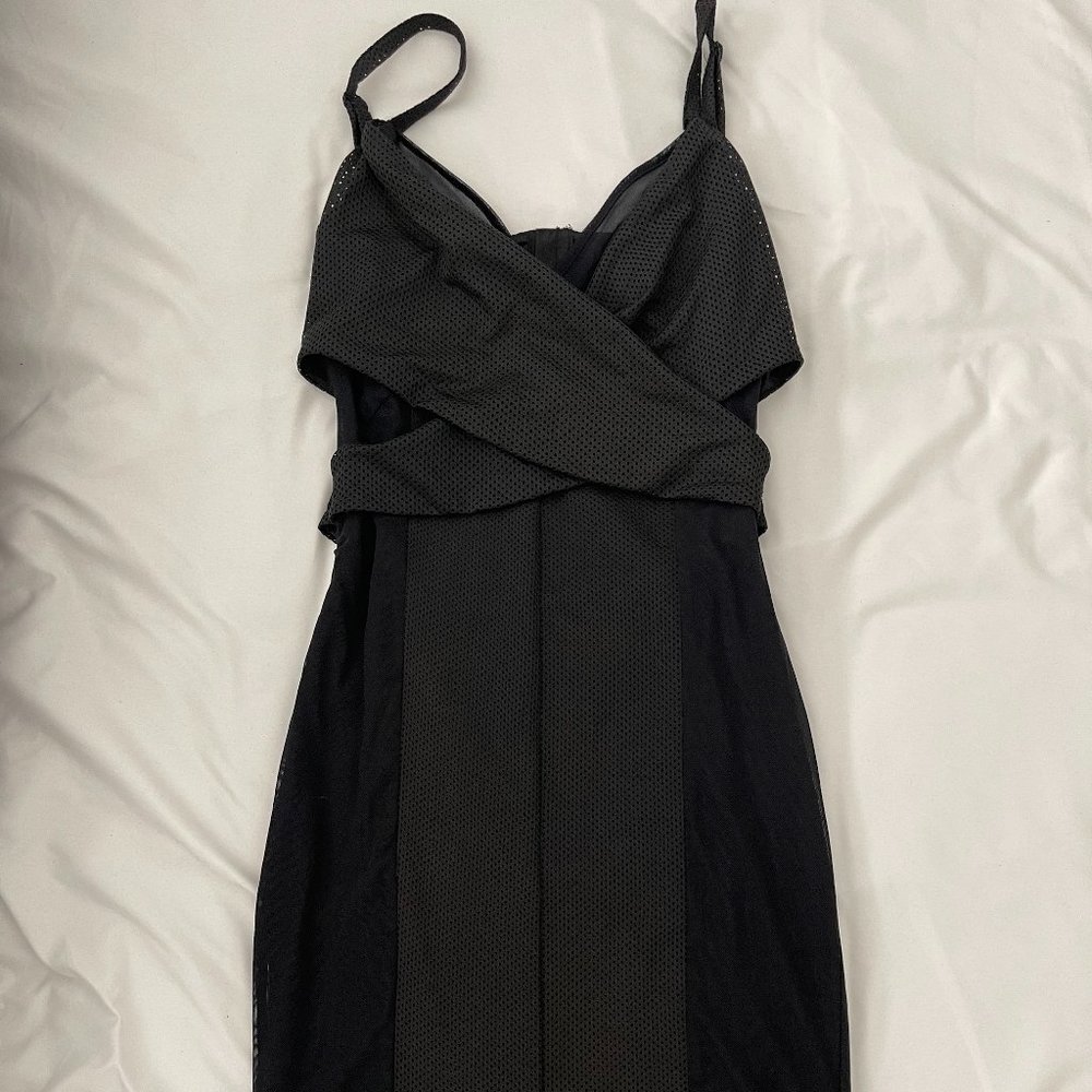 Black Guess Dress with mesh/fishnet detail